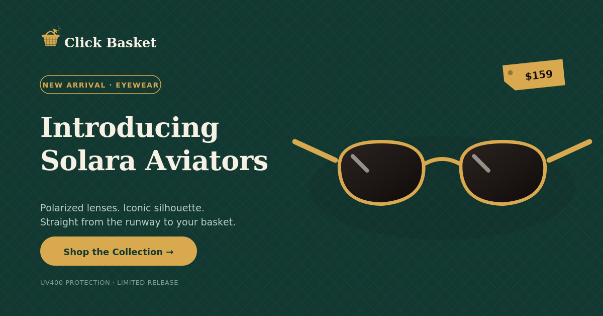 New arrival sunglasses banner